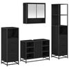 vidaXL Set di mobili per il bagno 4 pz Rovere Nero 80 x 33 x 60 cm