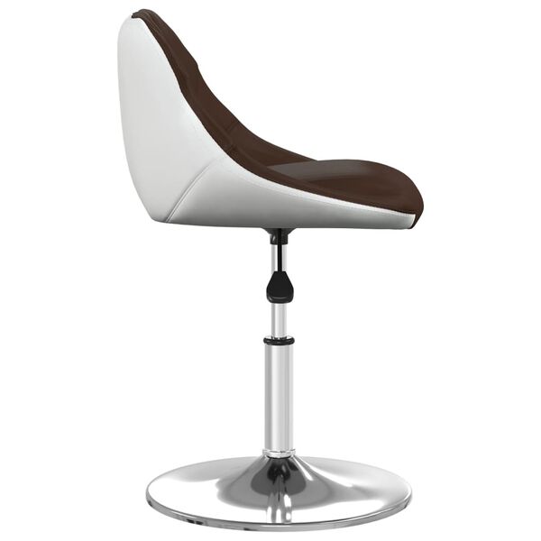 vidaXL Sgabello da Bar Marrone e Bianco in Similpelle