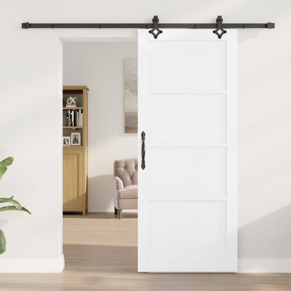 vidaXL Porta scorrevole ORKDAL Bianco 83 x 202 cm Pino massello