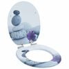 vidaXL Sedile per toilette con chiusura morbida Grigio 44 x 38 cm