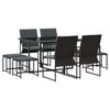 vidaXL Set da Pranzo per Giardino 9 pz Nero Acciaio