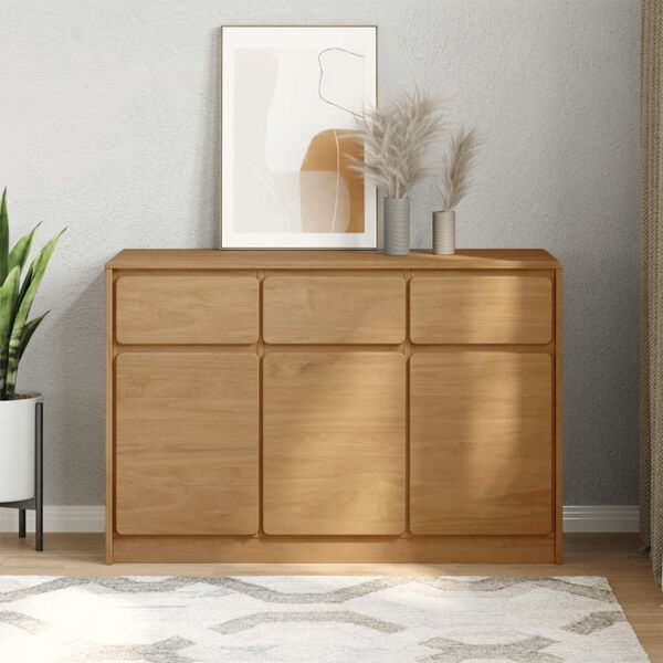 vidaXL Credenza SAUDA Rovere 114x43x75,5 cm in Legno Massello di Pino