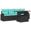 vidaXL Set Divano da Giardino 5 pz Nero Poly Rattan