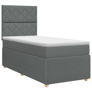 vidaXL Letto box spring con materasso Grigio Scuro 80 x 200 cm Tessuto