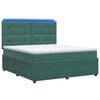 vidaXL Letto Box Spring LED con Materasso Verde Scuro 180 x 200 cm