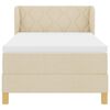 vidaXL Letto a molle con materasso Crema 90 x 190 cm Tessuto
