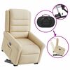 vidaXL Poltrona Alzapersona Reclinabile Crema in Tessuto