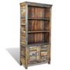 vidaXL Libreria Multicolore in Legno Riciclato con 3 Scaffali e 2 Ante