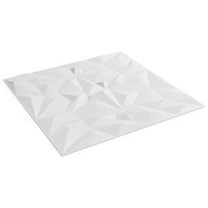 vidaXL Pannelli da parete 12 pz 50 x 50 cm Bianco Schiuma XPS