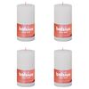 Bolsius Candele Rustiche a Colonna Shine 4 pz 130x68 mm Bianco Nuvola