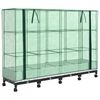 vidaXL Vaso da Giardino con Copertura per Serra e Ruote 4 pz Bianco PP