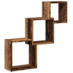 vidaXL Mensole Cubo Parete Legno Antico 68x15x68 cm Legno Multistrato