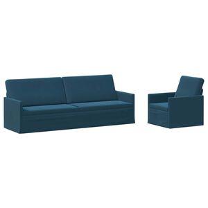 vidaXL Set di divani 2 pcs Blu Velluto (V)