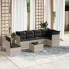 vidaXL Set Divani da Giardino 7pz con Cuscini Grigio Chiaro Polyrattan