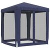 vidaXL Tenda per Feste con 4 Pareti Laterali in Rete Blu 2x2 m HDPE