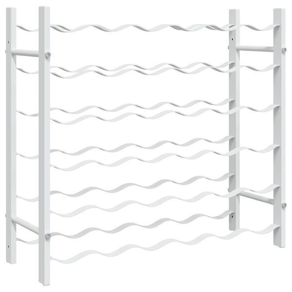 vidaXL Portabottiglie per 36 Bottiglie Metallo Bianco