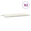 vidaXL Cuscini Panca Giardino 2pz Crema Mélange 120x50x7 cm in Tessuto