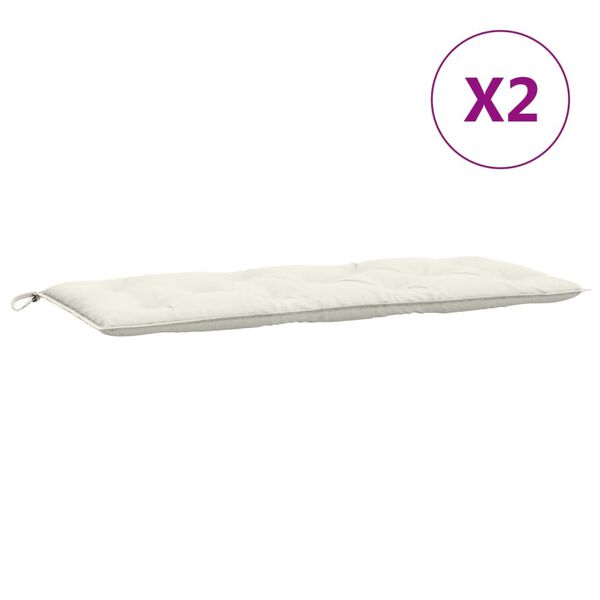 vidaXL Cuscini Panca Giardino 2pz Crema Mélange 120x50x7 cm in Tessuto