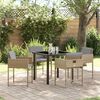 vidaXL Set da Pranzo per Giardino 5 pcs Beige polyrattan