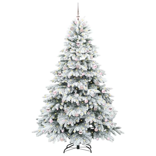 vidaXL Albero di Natale artificiale con 300 LED Verde 210 cm PE e PVC
