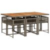 vidaXL Set da Pranzo da Giardino 7 pz con Cuscini in Polyrattan Grigio