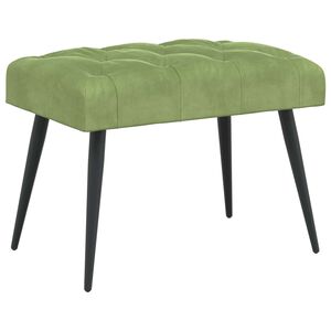 vidaXL Panchina con bottoni imbottiti Verde chiaro 60 x 40 x 45 cm