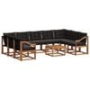 vidaXL Set di divani da esterno 10 pz Naturale e Nero