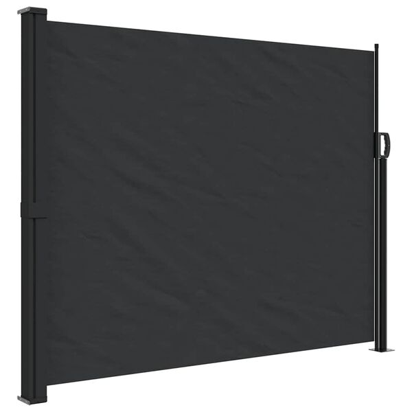 vidaXL Tenda da Sole Laterale Retrattile Nera 160x500 cm