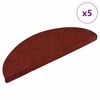 vidaXL Tappetini per scale autoadesivi 5 pz 56x17x3 cm Bordeaux Rosso Semicircolari