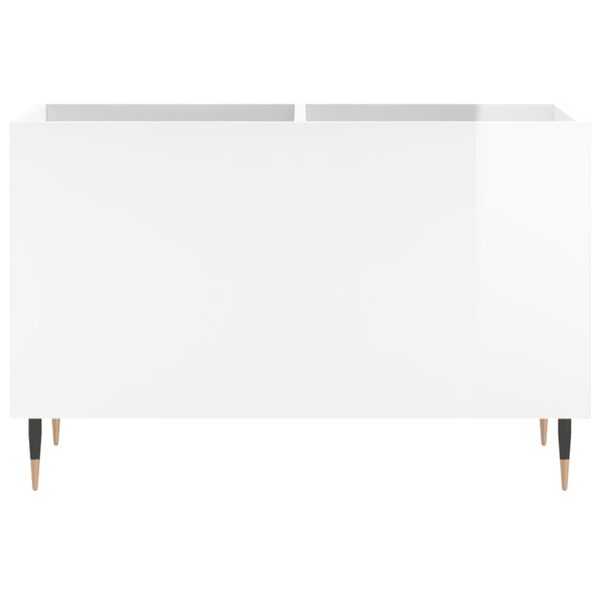 vidaXL Mobile Porta Dischi Bianco Lucido 74,5x38x48 Legno Multistrato