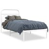 vidaXL Giroletto con Testiera Metallo Bianco 90x190 cm
