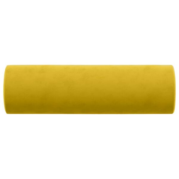 vidaXL Cuscini Decorativi 2 pz Giallo Ø15x50 cm in Velluto