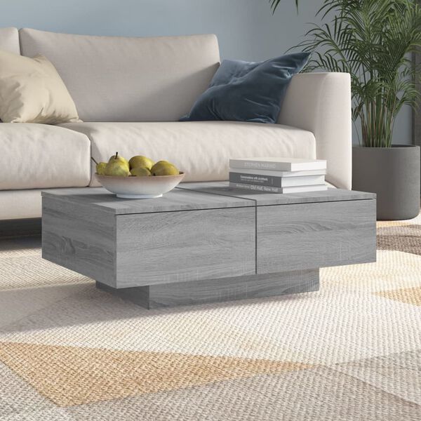 vidaXL Tavolino da Salotto Grigio Sonoma 90x60x31 cm Legno Multistrato