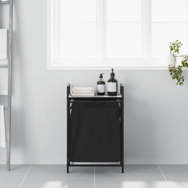 vidaXL Cesto della Biancheria 1 Scomparto con Ripiano Grigio Sonoma