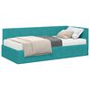 vidaXL Struttura Letto Angolare con Materasso 2 pz Turchese Velluto