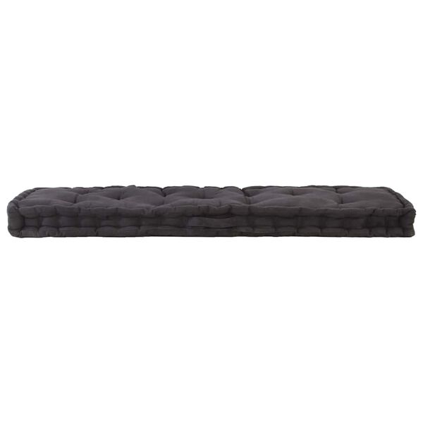 vidaXL Cuscino per Pallet e Pavimento in Cotone 120x40x7 cm Nero