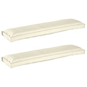 vidaXL Set di Cuscini per Pallet 2 pz Tessuto Oxford Crema
