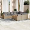 vidaXL Set Divani da Giardino 11 pz con Cuscini Beige in Polyrattan