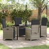 vidaXL Set da Pranzo per Giardino 5 pcs Grigio chiaro polyrattan
