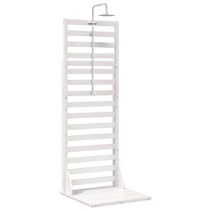 vidaXL Doccia da esterno 225 cm Legno massello di pino e acciaio inox