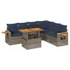 vidaXL Set Divani da Giardino 7pz con Cuscini Grigio Polyrattan Acacia