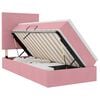 vidaXL Letto con contenitore LED e materasso Rosa 90 x 200 cm Velluto