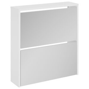 vidaXL Scarpiera con Specchio a 2 Livelli Bianco lucido 63x17x67 cm