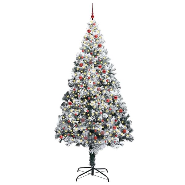 vidaXL Albero di Natale con 300 LED con supporto Verde 300 cm PVC