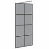 vidaXL Parete Doccia Walk-in Nero 90 x 195 cm vetro temperato