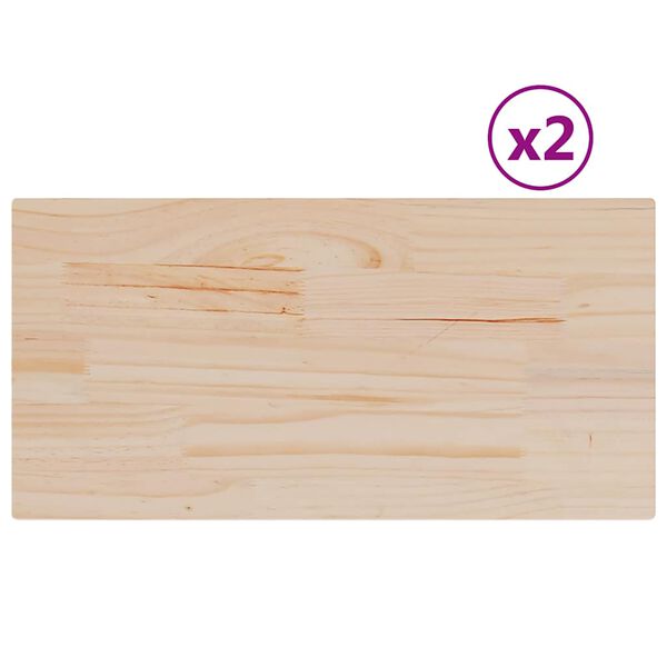 vidaXL Piani Tavolo 2 pz 60x30x1,7 cm Rettangolare Legno Massello Pino