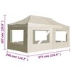 vidaXL Gazebo Professionale Pieghevole Alluminio con Pareti 6x3m Crema