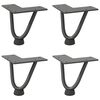 vidaXL Gambe a forcina per tavolino 4 pz antracite 10 cm acciaio massiccio