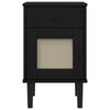 vidaXL Comodino SENJA Aspetto Rattan Nero 40x35x65 cm in Legno Pino