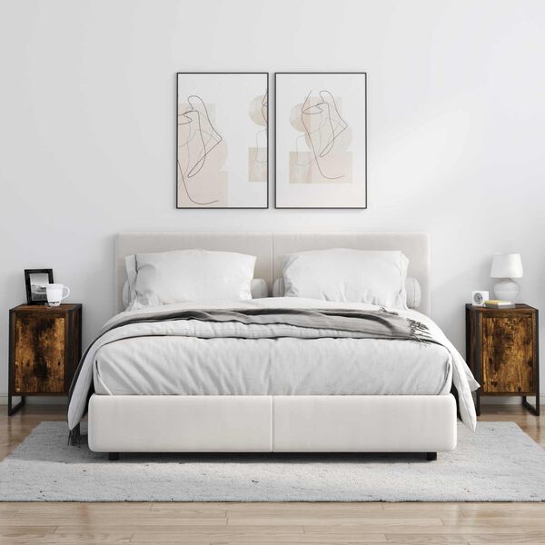 vidaXL Comodino Quercia Fumosa 39,5 x 30 x 50 cm Legno multistrato